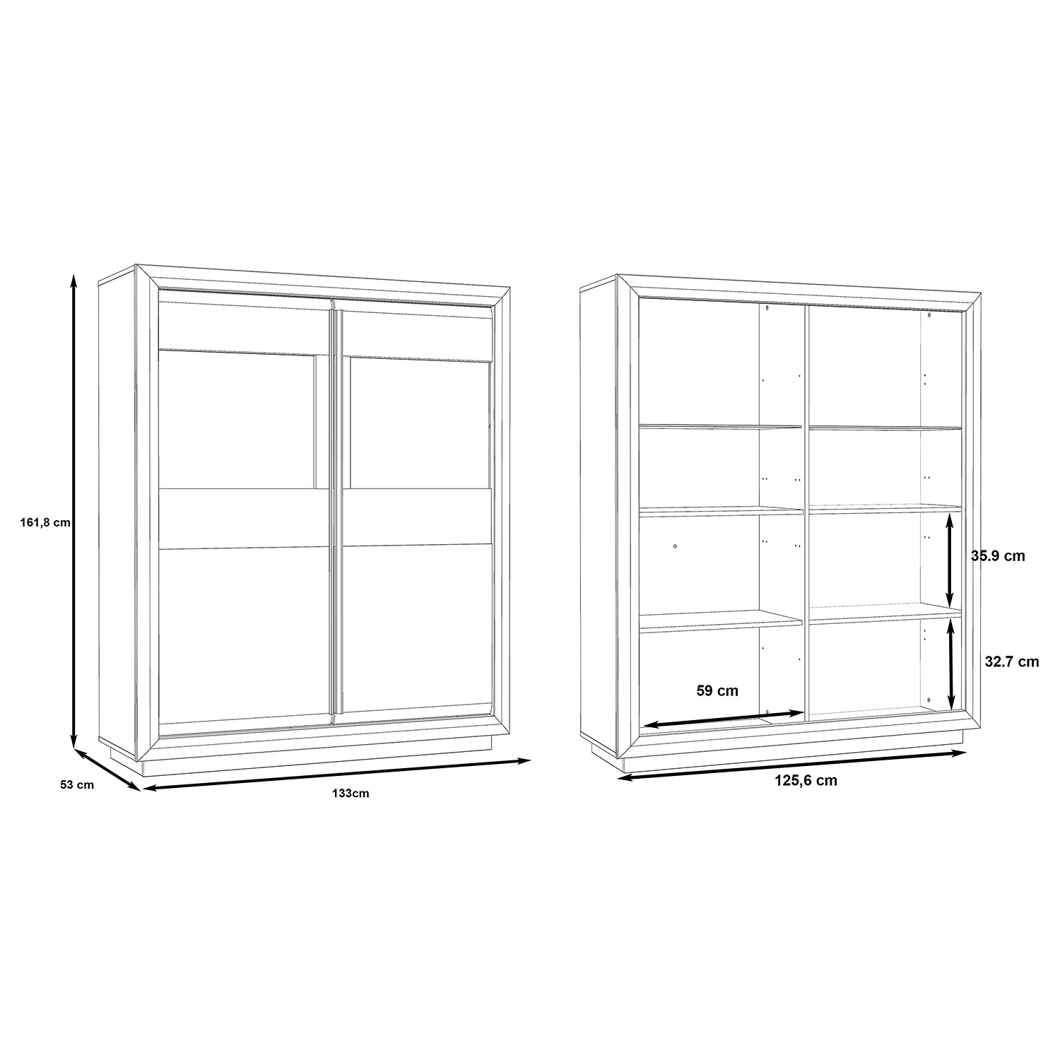 Loftscape Vitrine Wilander - Éclairage inclus - Blanc brillant / Imitation chêne Nelson 6 Loftscape Vitrine Wilander - Éclairage inclus - Blanc brillant / Imitation chêne Nelson – Image 6