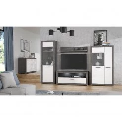 Loftscape Vitrine Vetras - Blanc brillant / Imitation béton -Meubles de salle à manger Soldes Magasin 1000344669 220414 022 MOOD DETAILS P000000001000344669 mood