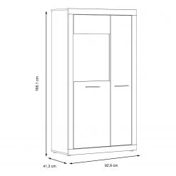 Loftscape Vitrine Vetras - Blanc brillant / Imitation béton -Meubles de salle à manger Soldes Magasin 1000344672 220414 500 SKETCH DETAILS P000000001000344672 sketch