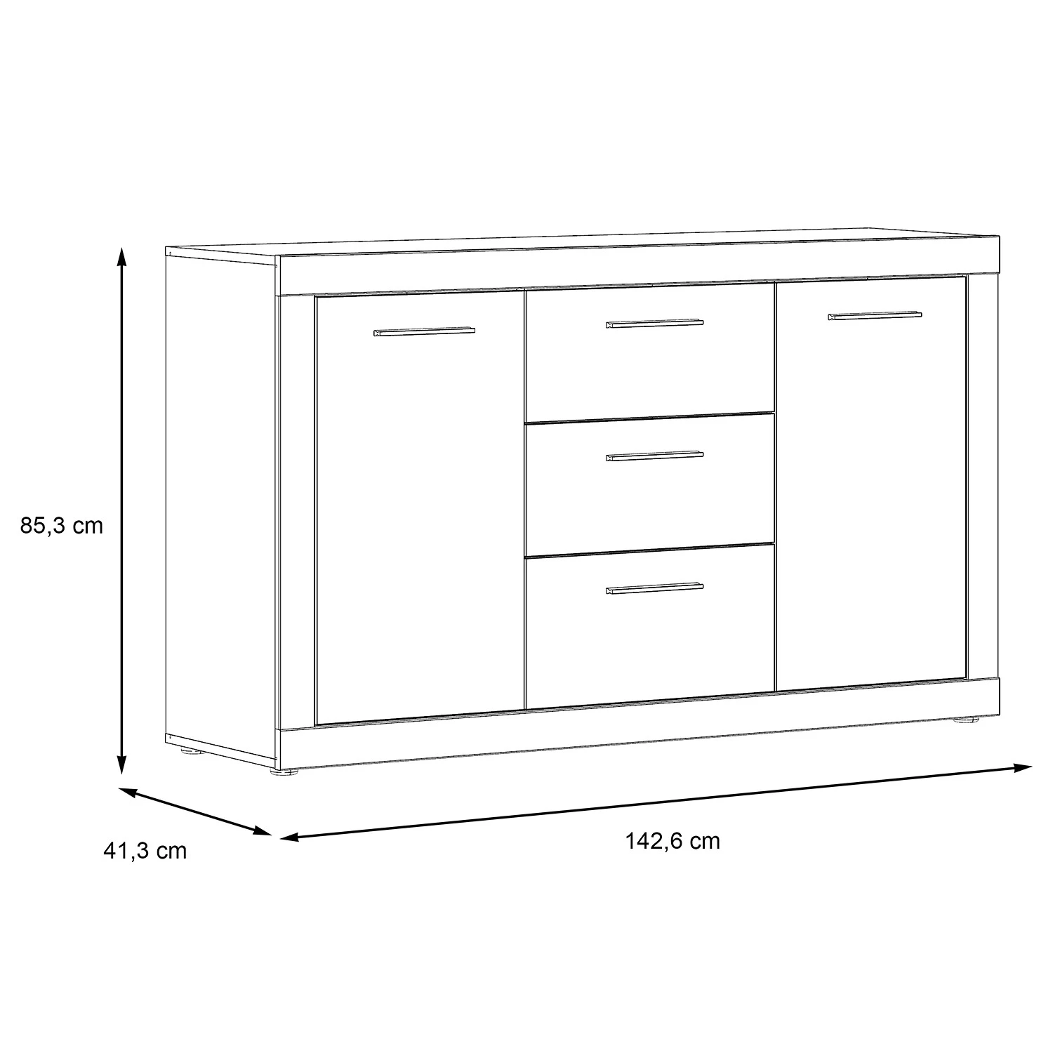 Loftscape Buffet Vetras - Blanc brillant / Imitation béton 7 Loftscape Buffet Vetras - Blanc brillant / Imitation béton – Image 7
