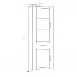 Ridgevalley Vitrine Vassia - Imitation chêne Navy / Imitation chêne Riviera -Meubles de salle à manger Soldes Magasin 1000344675 220414 500 SKETCH DETAILS P000000001000344675 sketch