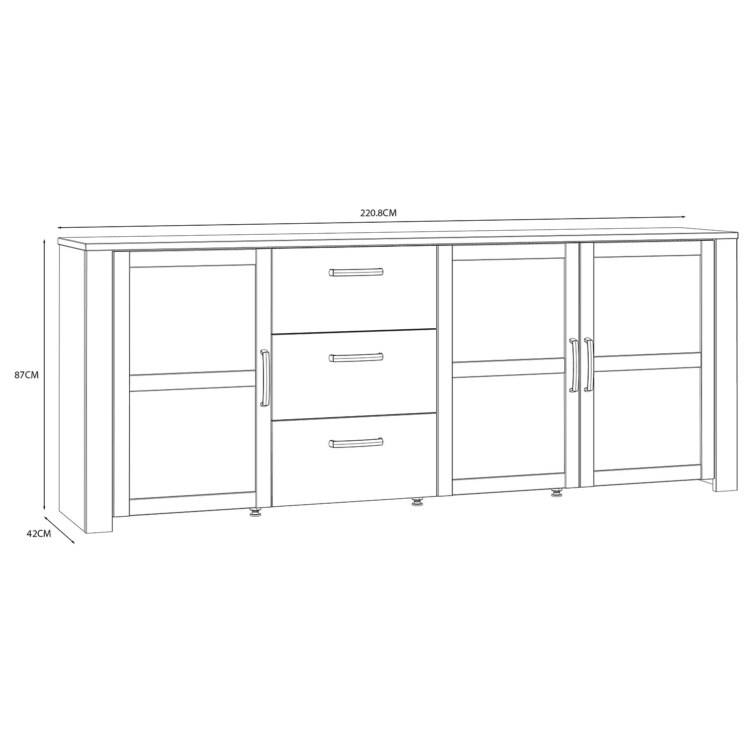 Ridgevalley Buffet Vassia II - Imitation chêne Navy / Imitation chêne Riviera 6 Ridgevalley Buffet Vassia II - Imitation chêne Navy / Imitation chêne Riviera – Image 6