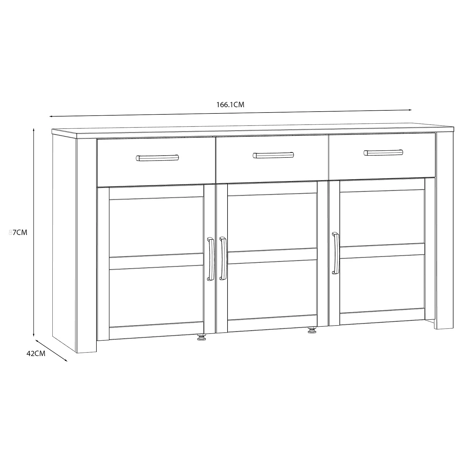 Ridgevalley Buffet Vassia I - Imitation chêne Navy / Imitation chêne Riviera 7 Ridgevalley Buffet Vassia I - Imitation chêne Navy / Imitation chêne Riviera – Image 7