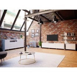 Loftscape Buffet Urban II - Éclairage inclus - Blanc / Imitation chêne gris -Meubles de salle à manger Soldes Magasin 1000344689 220414 021 MOOD DETAILS P000000001000344689 mood