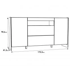 Loftscape Buffet Urban I - Éclairage Éclairage  - Blanc / Imitation chêne gris -Meubles de salle à manger Soldes Magasin 1000344691 220414 500 SKETCH DETAILS P000000001000344691 sketch