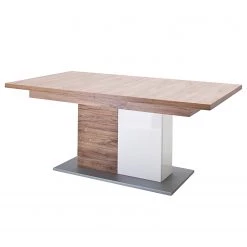 Loftscape Table Sonya - (Extensible) Imitation chêne / Blanc / Argenté