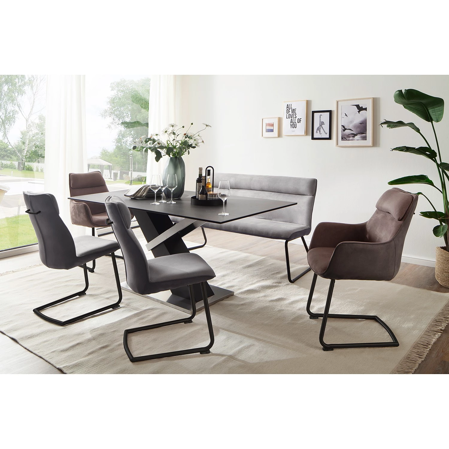 Loftscape Table Tilst - Céramique & Verre / Acier Inoxydable - Anthracite / Argenté / Noir 3 Loftscape Table Tilst - Céramique & Verre / Acier Inoxydable - Anthracite / Argenté / Noir – Image 3