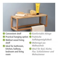 WENKO Étagère murale Ferrara - Noyer massif -Meubles de salle à manger Soldes Magasin 1000345607 220412 050 DETAILS P000000001000345607