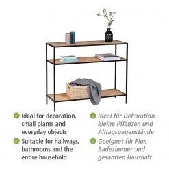 WENKO Console Geo - Bambou massif / Métal - Bambou / Noir -Meubles de salle à manger Soldes Magasin 1000345613 220412 060 DETAILS P000000001000345613