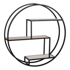 Red Living Étagère murale Sling - Paulownia massif / Métal - Paulownia / Noir -Meubles de salle à manger Soldes Magasin 1000345892 220428 035 DETAILS P000000001000345892