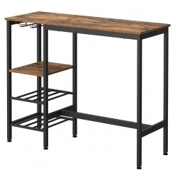 Red Living Table haute Vilhena - Imitation bois recyclé / Noir