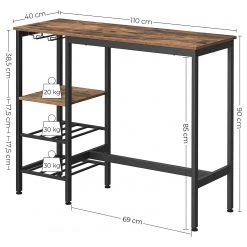 Red Living Table haute Vilhena - Imitation bois recyclé / Noir -Meubles de salle à manger Soldes Magasin 1000347219 220513 500 SKETCH DETAILS P000000001000347219 sketch