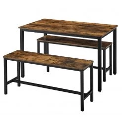 Red Living Salle à manger Pilbara (3 éléments) - Imitation bois recyclé / Noir -Meubles de salle à manger Soldes Magasin 1000347220 220513 030 DETAILS P000000001000347220