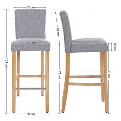 Red Living Chaises de bar Tullah (lot de 2) - Tissu / Hévéa massif et fer - Gris / Hévéa et argenté 15 Red Living Chaises de bar Tullah (lot de 2) - Tissu / Hévéa massif et fer - Gris / Hévéa et argenté -Meubles de salle à manger Soldes Magasin 1000347232 220513 500 SKETCH DETAILS P000000001000347232 sketch