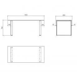 Ridgevalley Table Shutter - Imitation chêne -Meubles de salle à manger Soldes Magasin 1000348696 220505 501 SKETCH DETAILS P000000001000348696 sketch