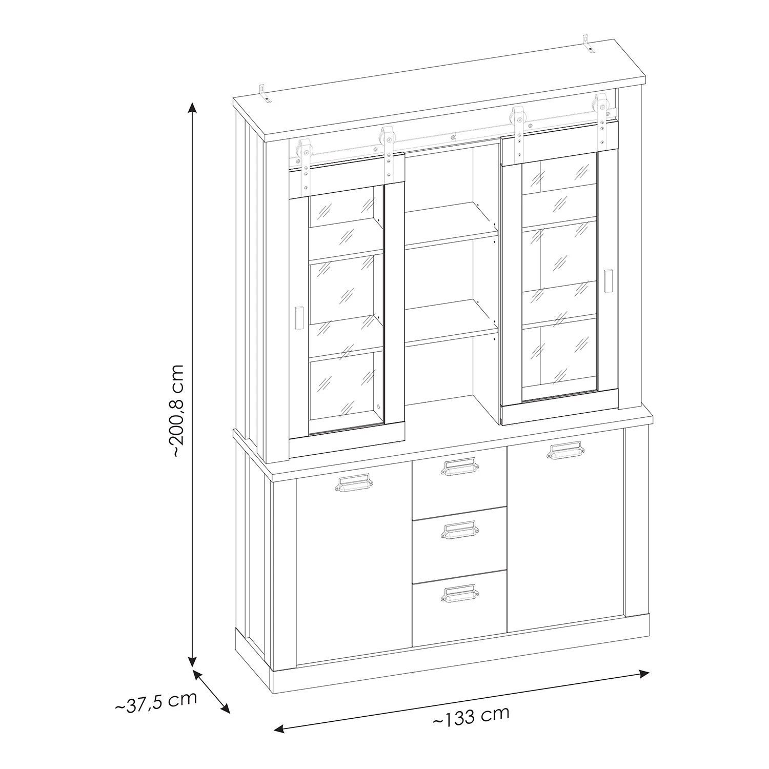 Ridgevalley Vaisselier Shutter II - Imitation chêne 9 Ridgevalley Vaisselier Shutter II - Imitation chêne – Image 9