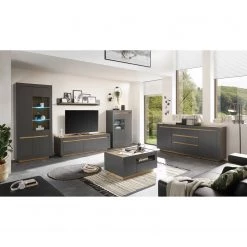 Loftscape Étagère murale Accra - Anthracite / Imitation chêne -Meubles de salle à manger Soldes Magasin 1000348812 220506 022 MOOD DETAILS P000000001000348812 mood