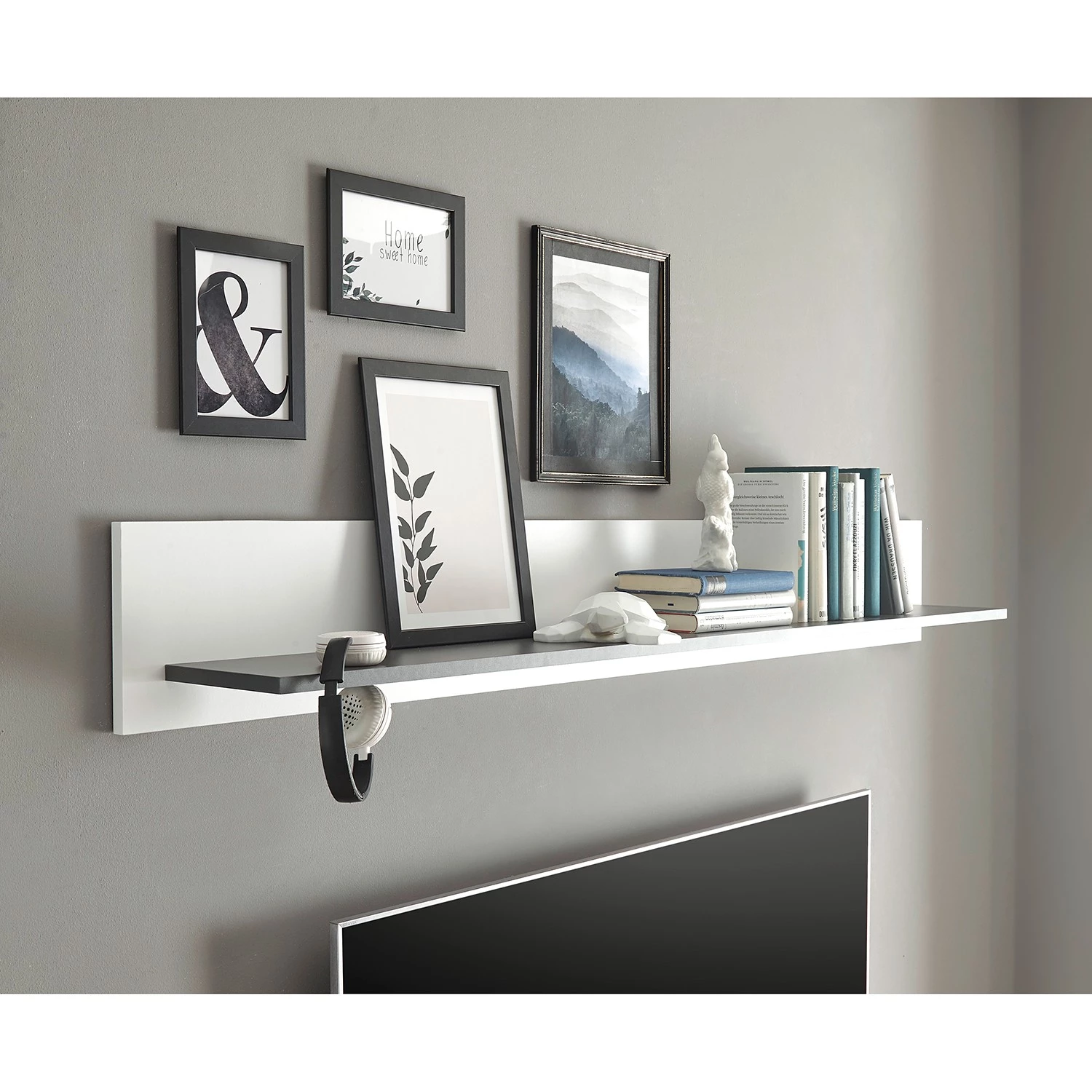 Loftscape Étagère murale Accra - Blanc / Anthracite 2 Loftscape Étagère murale Accra - Blanc / Anthracite – Image 2