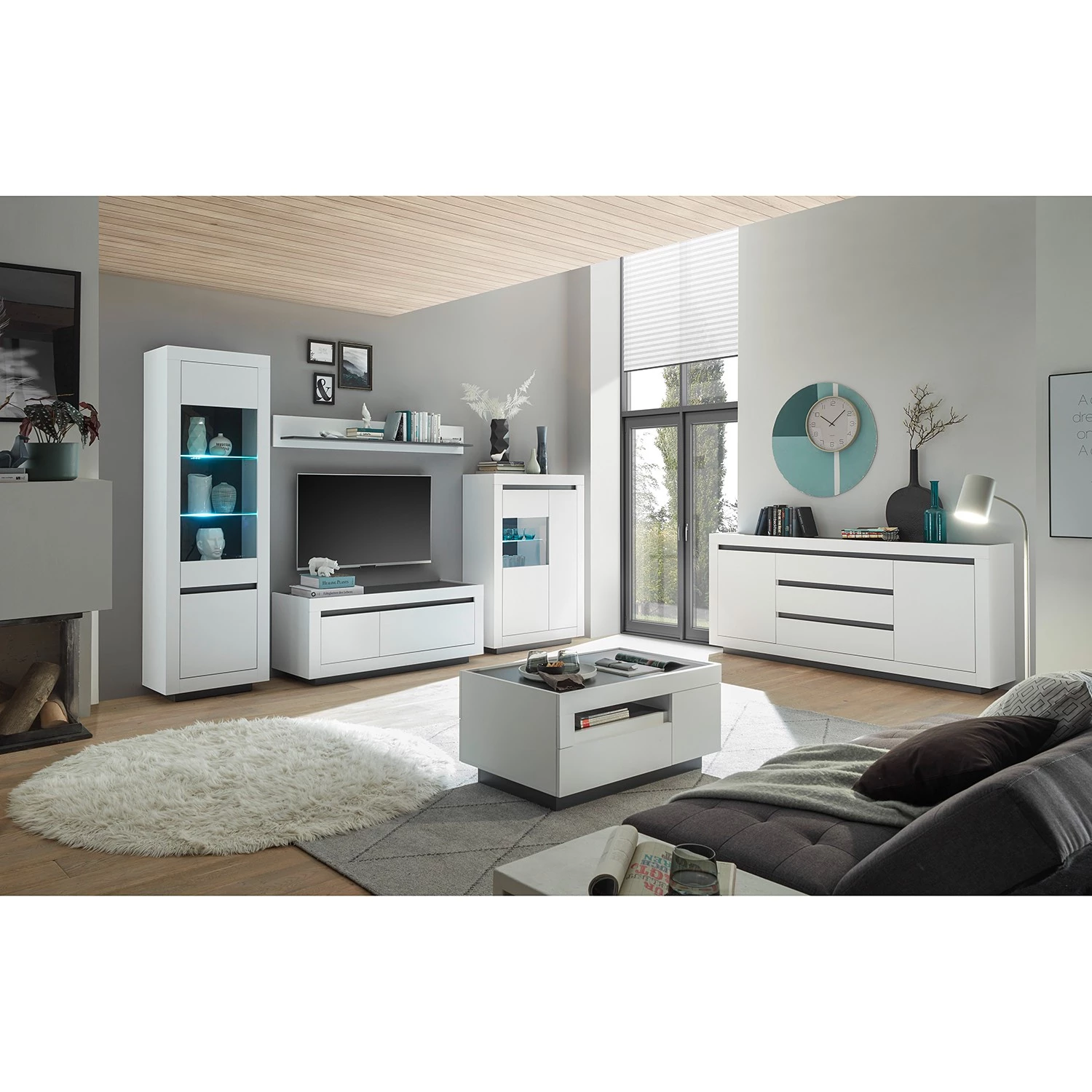 Loftscape Étagère murale Accra - Blanc / Anthracite 4 Loftscape Étagère murale Accra - Blanc / Anthracite – Image 4