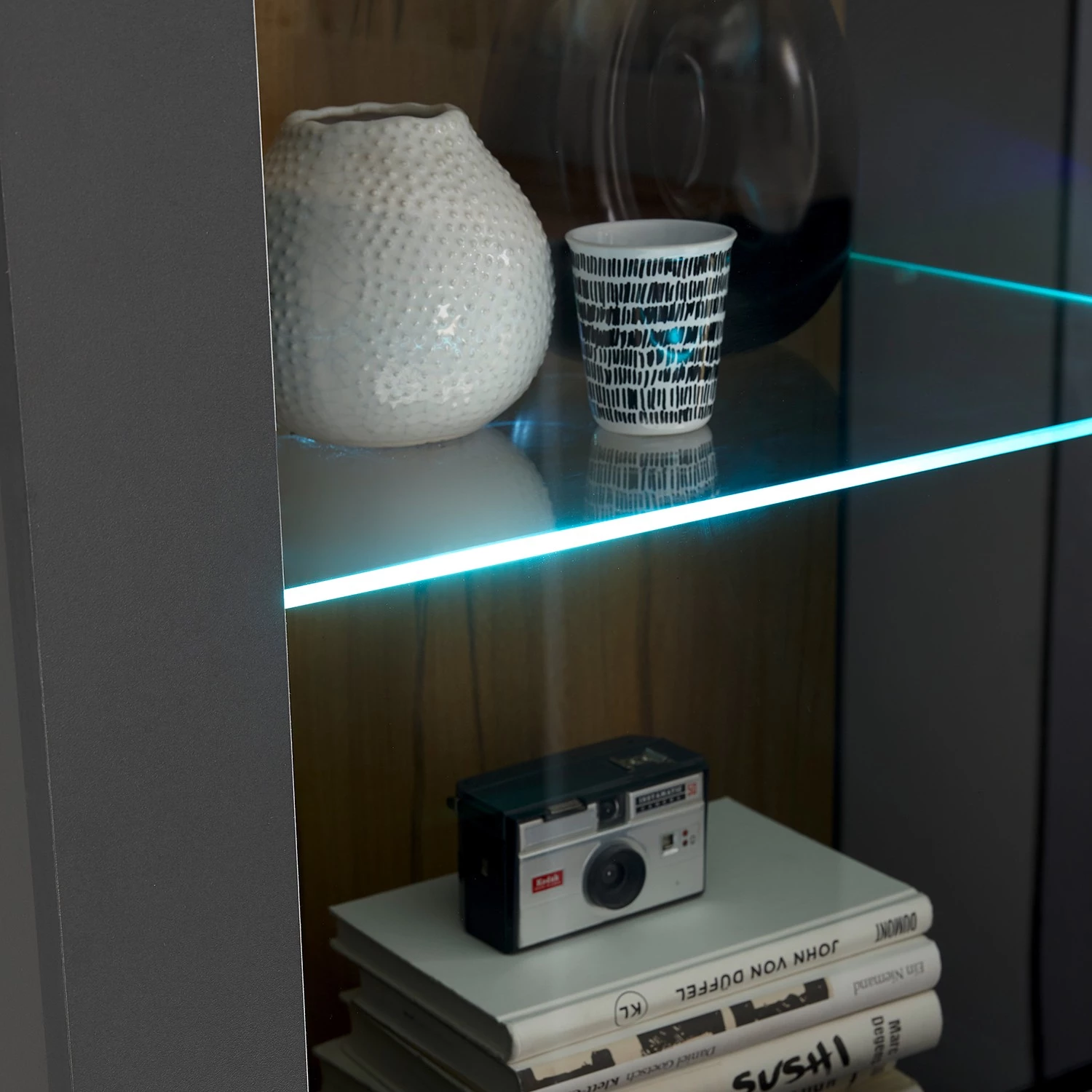 Loftscape Vitrine Accra - Anthracite / Imitation chêne 8 Loftscape Vitrine Accra - Anthracite / Imitation chêne – Image 8