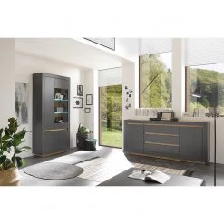 Loftscape Vitrine haute Accra - Anthracite / Imitation chêne 11 Loftscape Vitrine haute Accra - Anthracite / Imitation chêne -Meubles de salle à manger Soldes Magasin 1000348817 220506 021 MOOD DETAILS P000000001000348817 mood