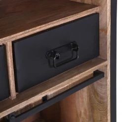 Red Living Buffet haut Toleos - Manguier brut massif / Fer - Manguier / Noir -Meubles de salle à manger Soldes Magasin 1000352069 220520 035 DETAILS P000000001000352069