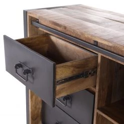 Red Living Enfilade Toleos - Manguier brut massif / Fer - Manguier / Noir -Meubles de salle à manger Soldes Magasin 1000352070 220520 035 DETAILS P000000001000352070