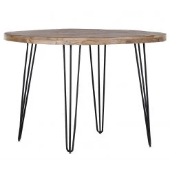 Red Living Table Yonkers - Manguier brut massif / Fer - Manguier / Noir