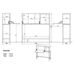 Germania Console Wigston - Blanc -Meubles de salle à manger Soldes Magasin 1000352098 220512 500 SKETCH DETAILS P000000001000352098 sketch