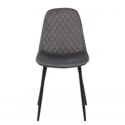 Jack & Alice Chaise Rudine - Microfibre/ Acier - Noir - Gris - Lot de 4 -Meubles de salle à manger Soldes Magasin 1000352405 220610 040 DETAILS P000000001000352405