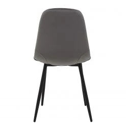 Jack & Alice Chaise Rudine - Microfibre/ Acier - Noir - Gris - Lot de 4 -Meubles de salle à manger Soldes Magasin 1000352405 220610 070 DETAILS P000000001000352405