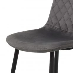 Jack & Alice Chaise Rudine - Microfibre/ Acier - Noir - Gris - Lot de 4 -Meubles de salle à manger Soldes Magasin 1000352405 220610 081 DETAILS P000000001000352405