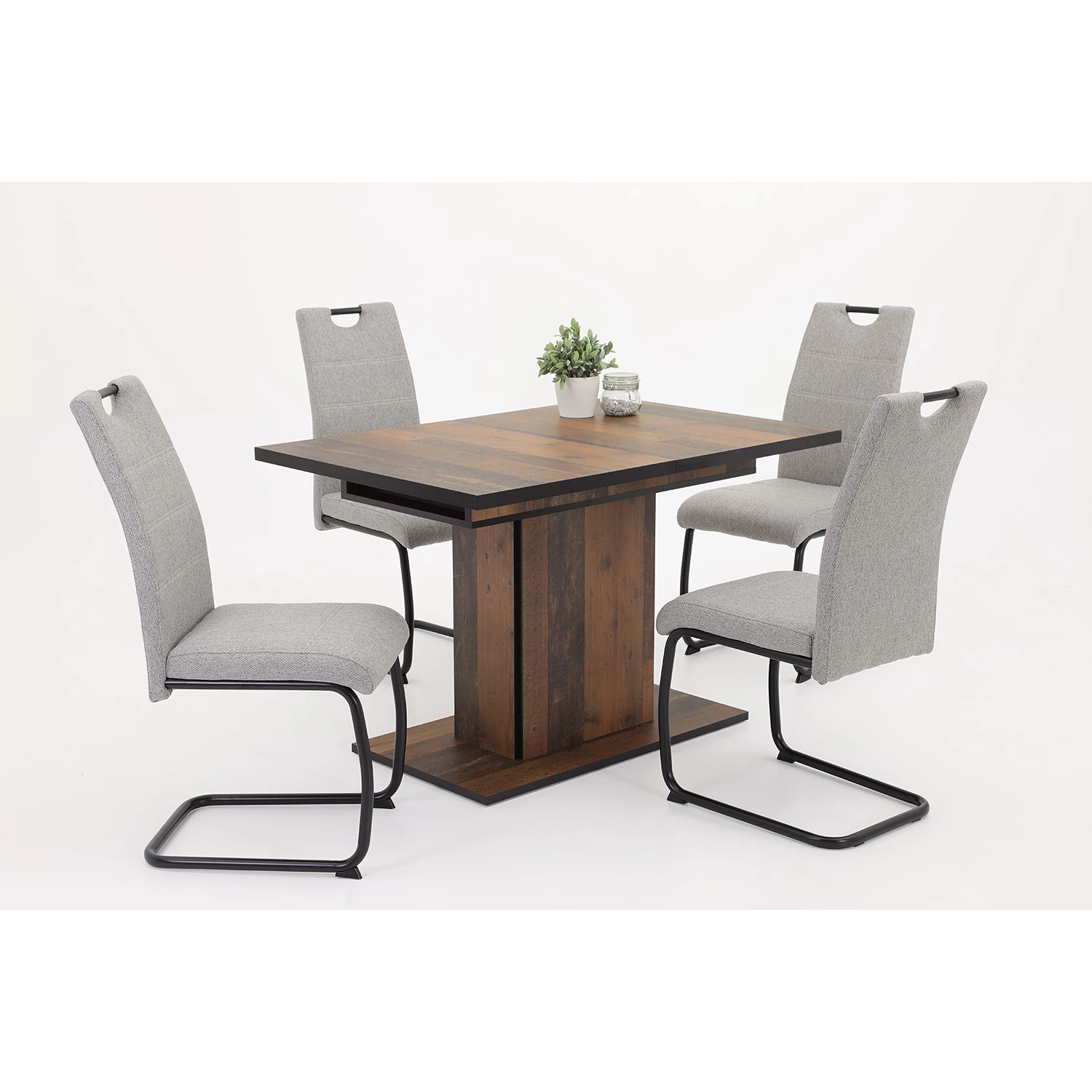 Loftscape Chaise cantilever La Paz III - Tissu / Métal - Noir - Gris - Lot de 4 2 Loftscape Chaise cantilever La Paz III - Tissu / Métal - Noir - Gris - Lot de 4 – Image 2