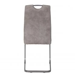 Loftscape Chaise cantilever Cotulla - Microfibre / Métal - Noir - Gris vintage - Lot de 4 -Meubles de salle à manger Soldes Magasin 1000352412 220610 070 DETAILS P000000001000352412