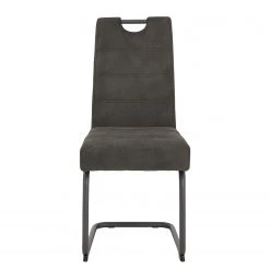 Loftscape Chaise cantilever Frenois - Microfibre / Acier - Anthracite - Lot de 4 -Meubles de salle à manger Soldes Magasin 1000352416 220610 040 DETAILS P000000001000352416