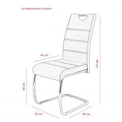 Loftscape Chaise cantilever Frenois - Microfibre / Acier - Anthracite - Lot de 4 -Meubles de salle à manger Soldes Magasin 1000352416 220610 500 SKETCH DETAILS P000000001000352416 sketch