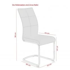 Loftscape Chaise cantilever Mebane - Gris - Lot de 4 -Meubles de salle à manger Soldes Magasin 1000352422 220610 500 SKETCH DETAILS P000000001000352422 sketch