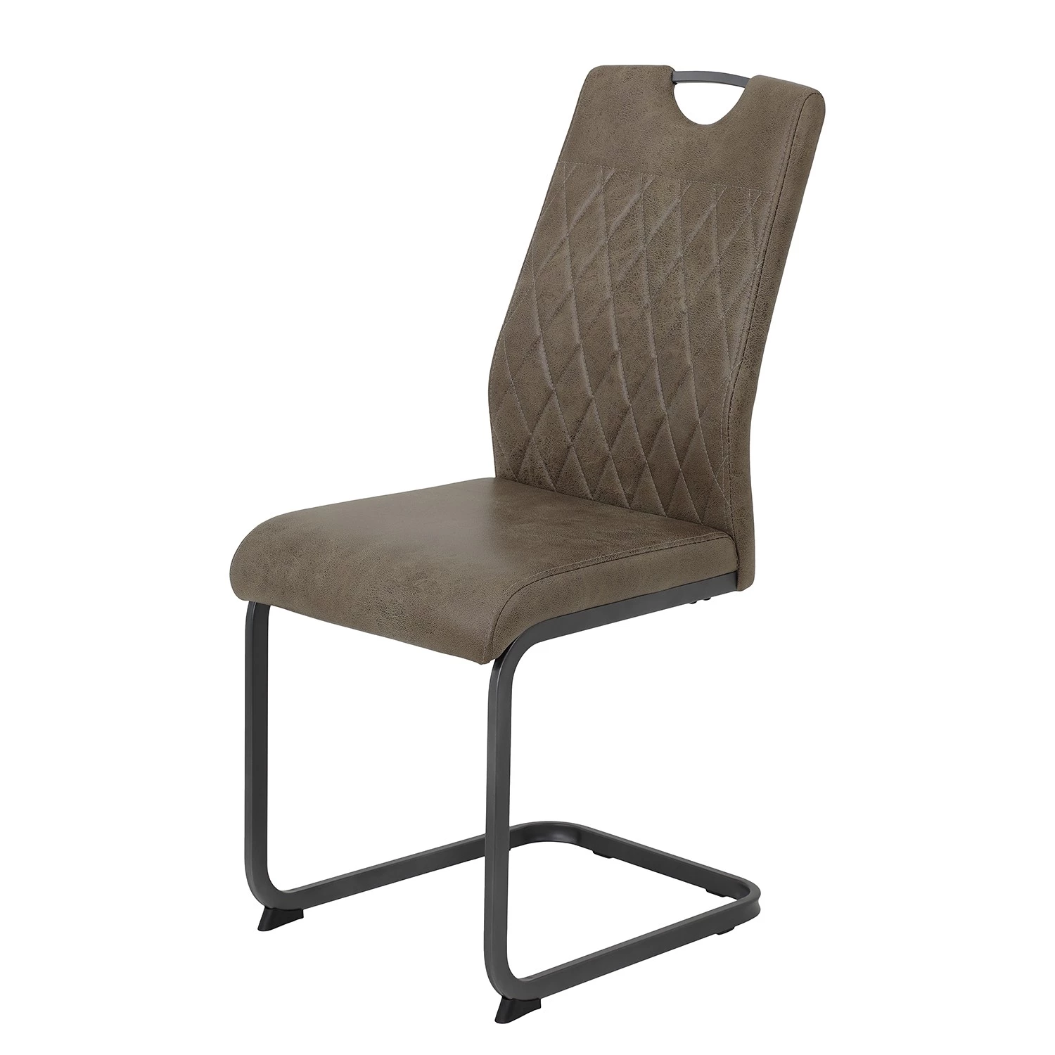 Loftscape Chaise cantilever Lajo - Microfibre / Acier - Limon - Lot de 4 2 Loftscape Chaise cantilever Lajo - Microfibre / Acier - Limon - Lot de 4 – Image 2