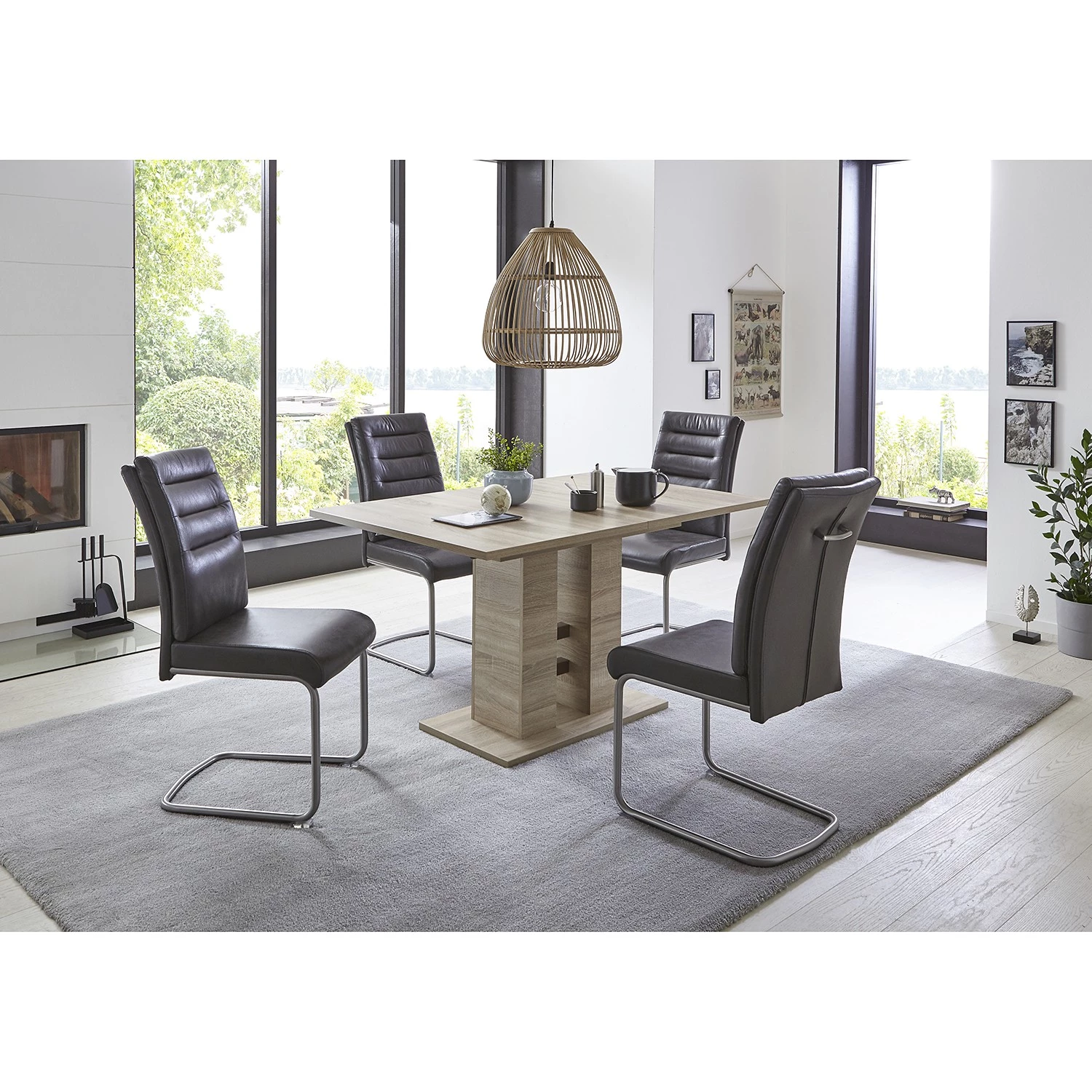 Loftscape Chaise cantilever Witney - Anthracite - Lot de 4 2 Loftscape Chaise cantilever Witney - Anthracite - Lot de 4 – Image 2