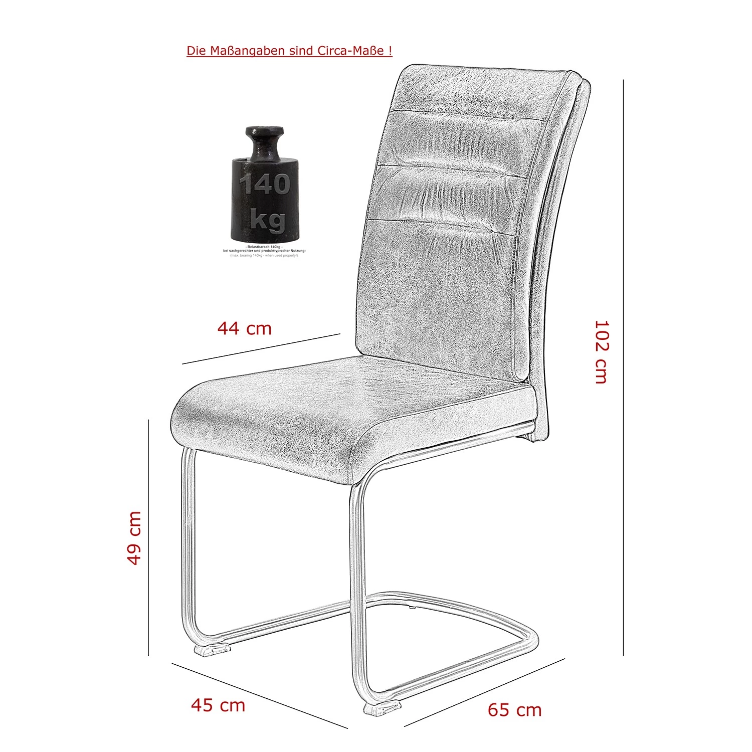 Loftscape Chaise cantilever Witney - Anthracite - Lot de 4 11 Loftscape Chaise cantilever Witney - Anthracite - Lot de 4 – Image 11