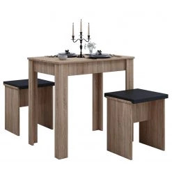 VCM Salle à manger Esal L (3 éléments) - Imitation chêne Sonoma / Anthracite