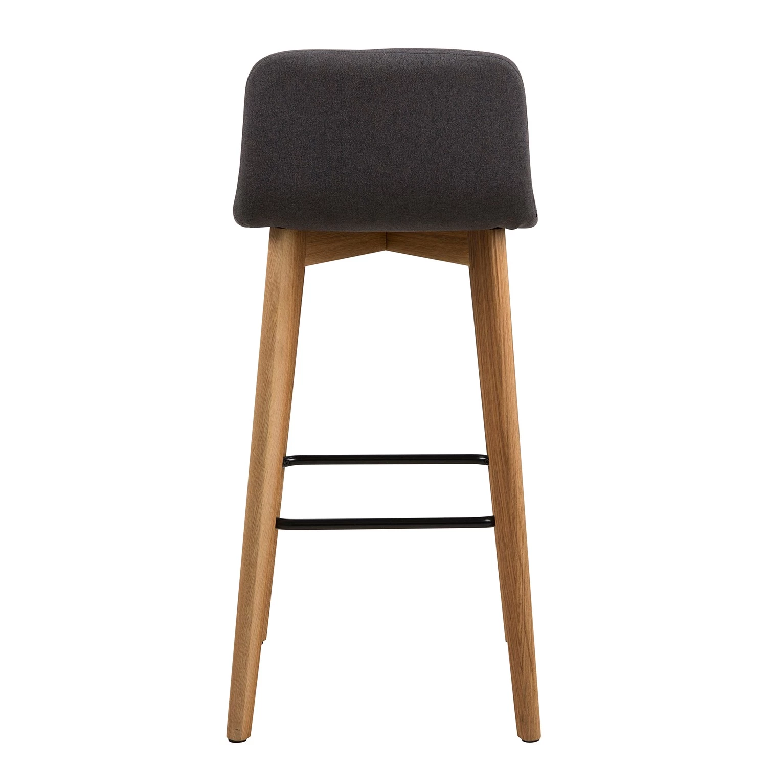 Loftscape Chaises de bar Alaric (lot de 2) - Tissu / Chêne massif / Métal - Gris / Chêne / Noir 6 Loftscape Chaises de bar Alaric (lot de 2) - Tissu / Chêne massif / Métal - Gris / Chêne / Noir – Image 6