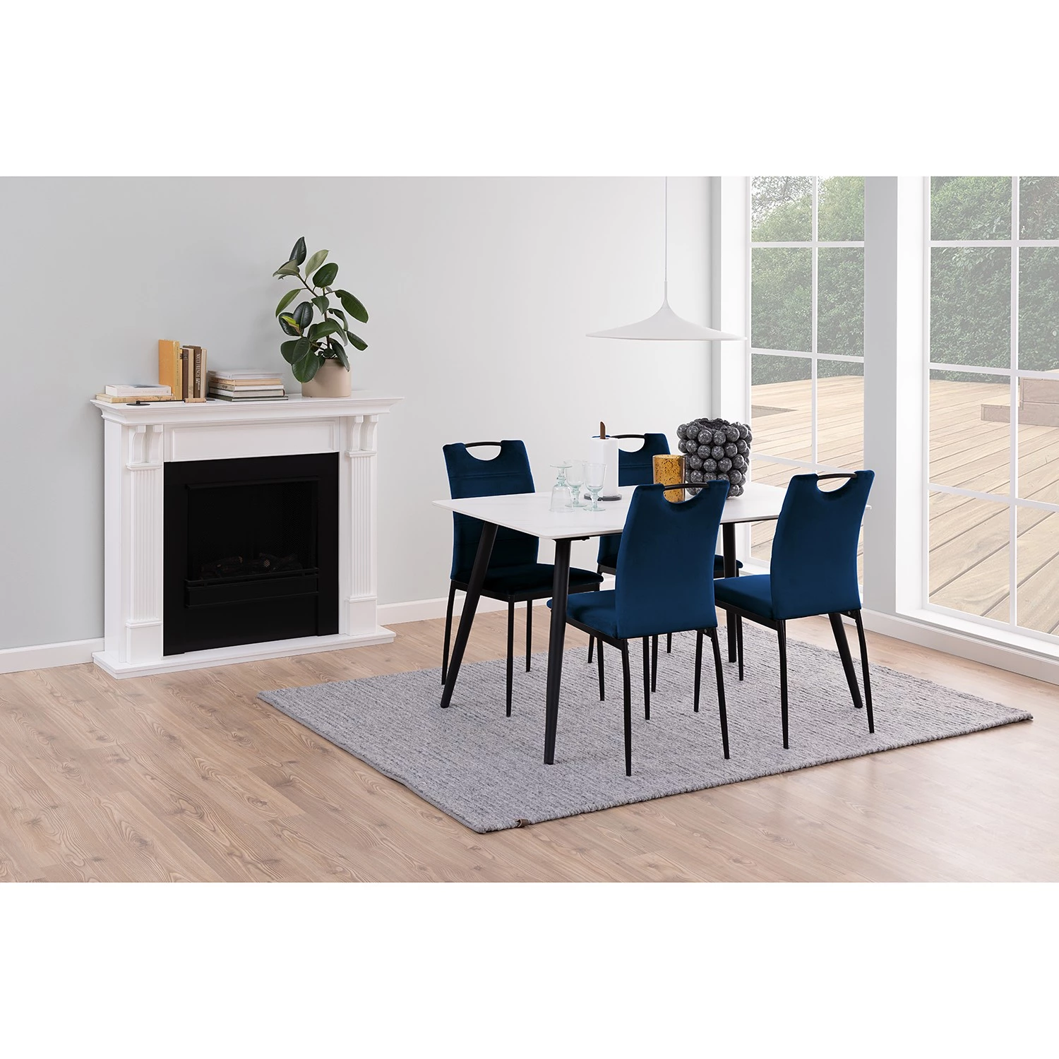 Loftscape Chaises capitonnées Glendive (lot de 4) - Bleu lagon 2 Loftscape Chaises capitonnées Glendive (lot de 4) - Bleu lagon – Image 2