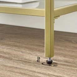 Red Living Étagère Poygan II - Verre / Métal - Doré -Meubles de salle à manger Soldes Magasin 1000353439 220601 033 DETAILS P000000001000353439