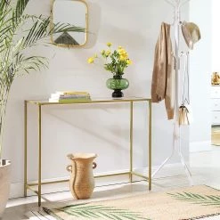 Red Living Console Poygan II - Verre / Métal - Doré -Meubles de salle à manger Soldes Magasin 1000353441 220601 022 MOOD DETAILS P000000001000353441 mood