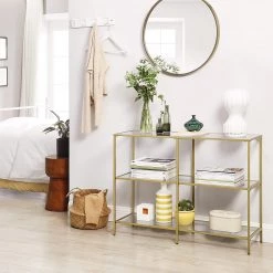 Red Living Étagère Poygan III - Verre / Métal - Doré -Meubles de salle à manger Soldes Magasin 1000353446 220601 022 MOOD DETAILS P000000001000353446 mood