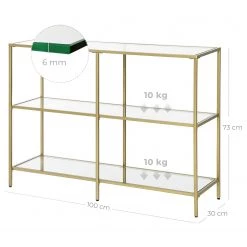 Red Living Étagère Poygan III - Verre / Métal - Doré -Meubles de salle à manger Soldes Magasin 1000353446 220601 500 SKETCH DETAILS P000000001000353446 sketch