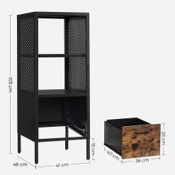 Red Living Étagère Mocksville - Marron / Noir -Meubles de salle à manger Soldes Magasin 1000353473 220601 500 SKETCH DETAILS P000000001000353473 sketch