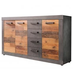 Trendteam Buffet Indy I - Imitation bois recyclé / Anthracite
