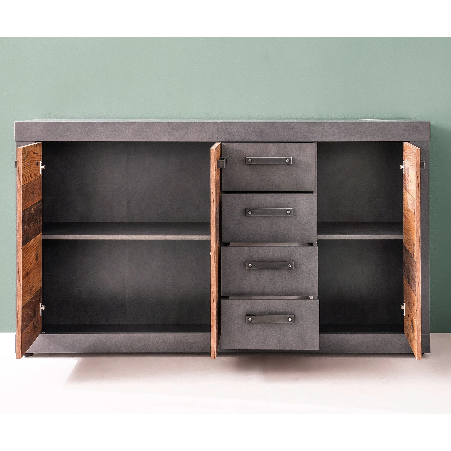 Trendteam Buffet Indy I - Imitation bois recyclé / Anthracite 4 Trendteam Buffet Indy I - Imitation bois recyclé / Anthracite – Image 4